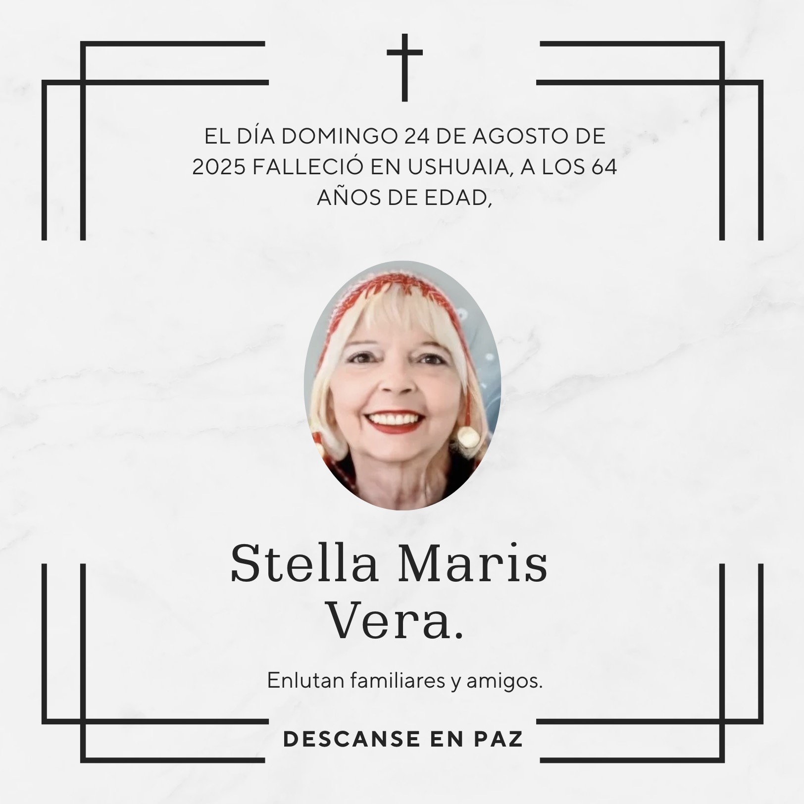 Fallecimiento | Stella Maris Vera.